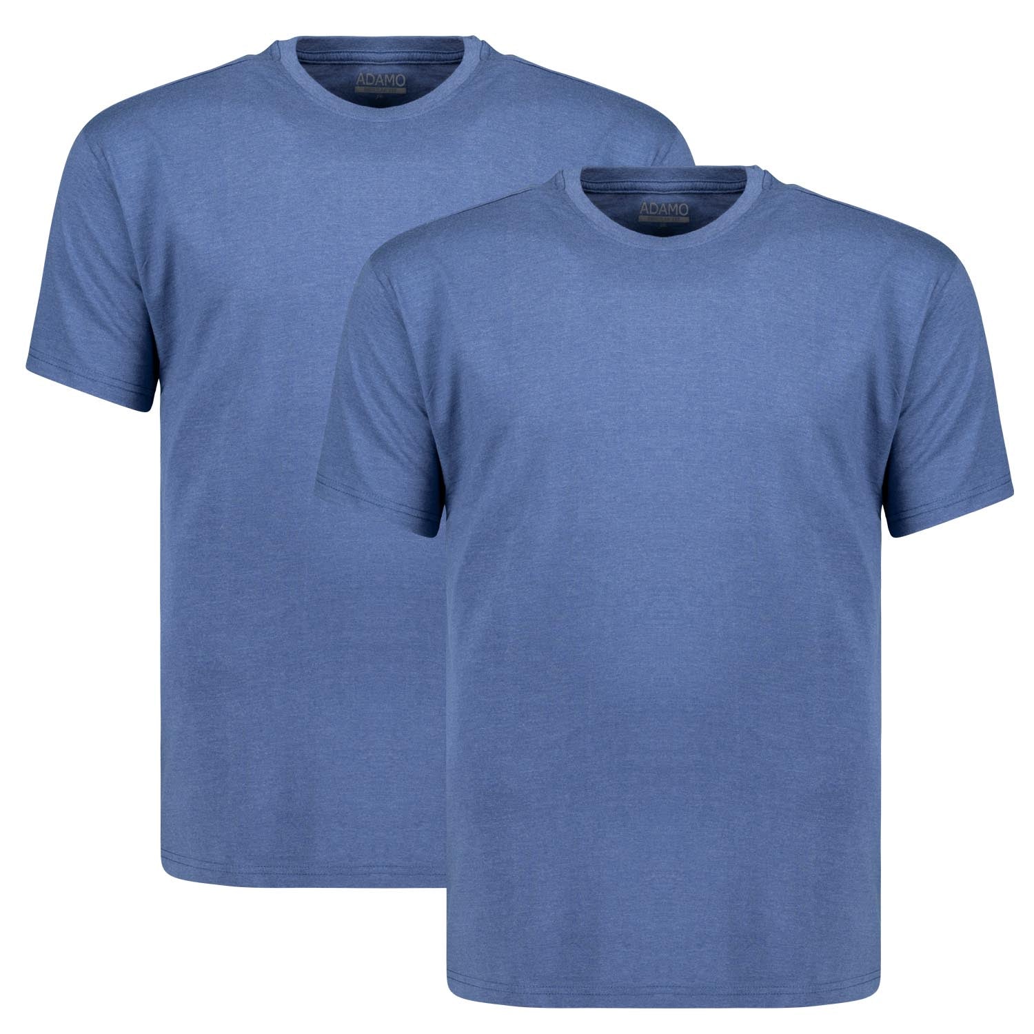 Vorderansicht ADAMO Übergrößen Herren T-Shirt Doppelpack COMFORT FIT in Jeans, kurzarm, 2XL-12XL.