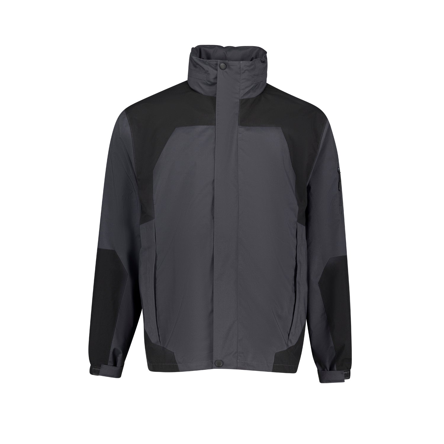 Vorderansicht ADAMO Herren 3in1 Jacke "Alaska" in Grau-Schwarz in Übergrößen.