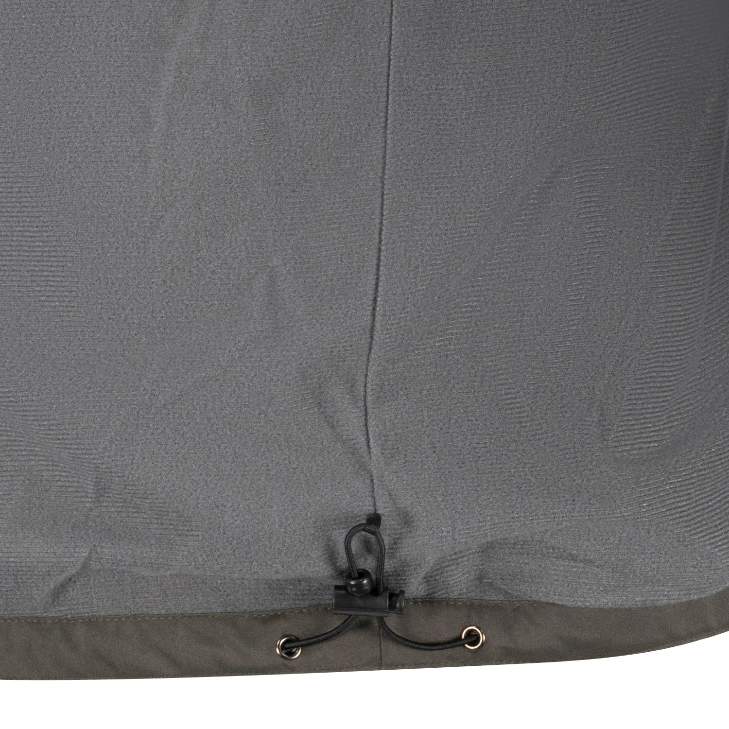 Detailansicht des Kordelzugs ADAMO Herren 3in1 Jacke "Alaska" in Oliv-Grau, Übergrößen.