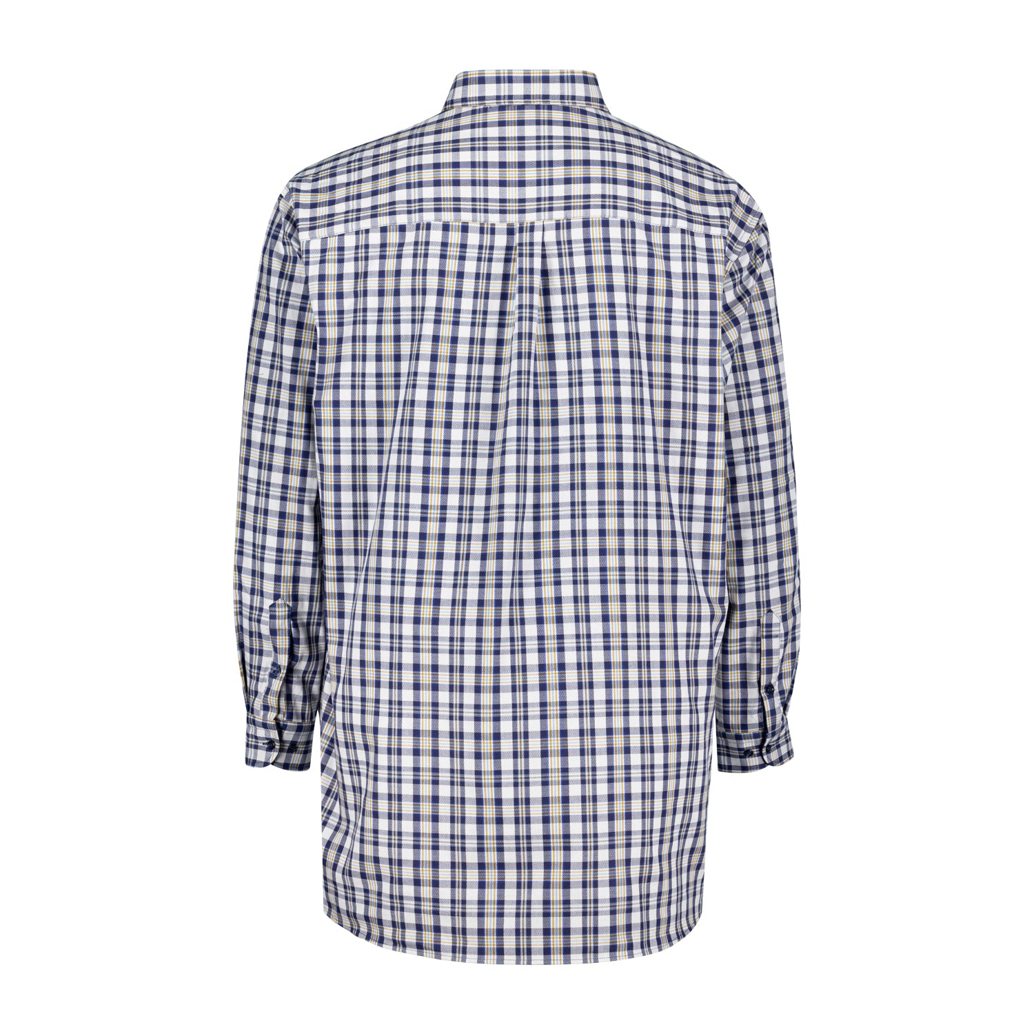 Rückansicht ADAMO Herren Freizeithemd kariert Übergrößen COMFORT FIT in Navy, langarm, 3XL-10XL.