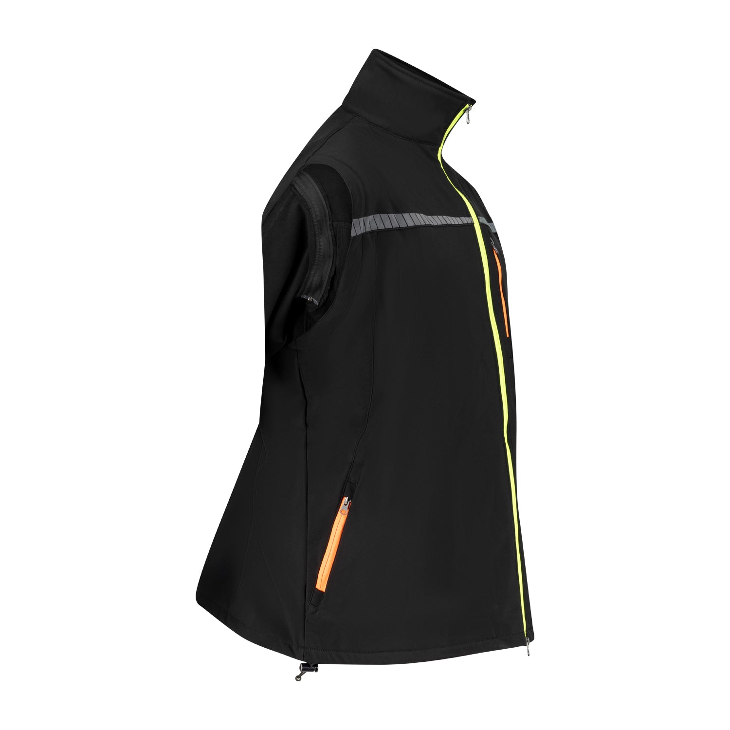 Seitenansicht ADAMO Professional Line Softshelljacke in Schwarz für Herren in Übergrößen 2XL–10XL