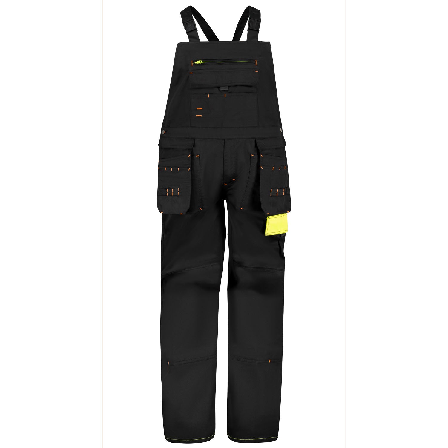 Vorderansicht ADAMO Professional Line Arbeitslatzhose in Schwarz für Herren in Übergrößen 2XL–10XL