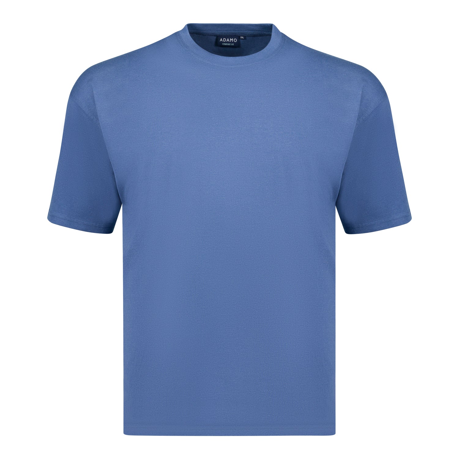 Vorderansicht ADAMO Übergrößen Herren T-Shirt COMFORT FIT in Jeans, kurzarm, 2XL-12XL.