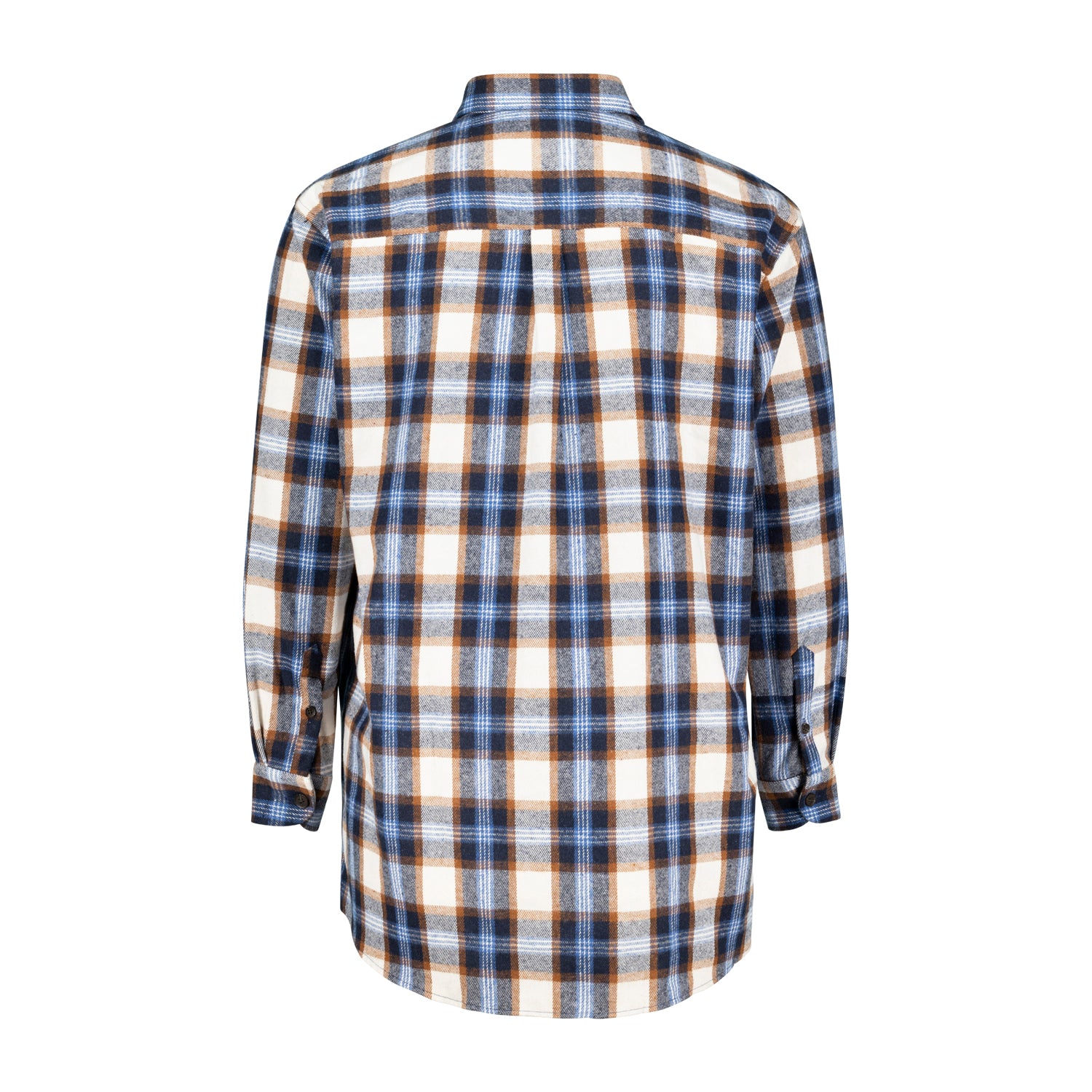 Rückansicht ADAMO Herren Flanellhemd kariert Übergrößen COMFORT FIT in Navy, langarm, 3XL-10XL.