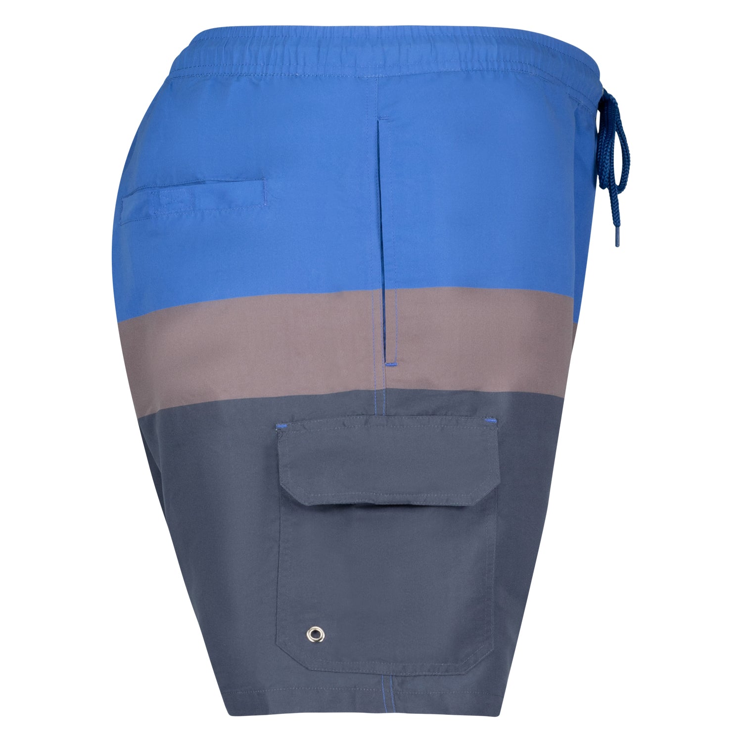 Seitenansicht ADAMO Herren Beachbermuda in Navy/Royal große Größen bis 12XL.