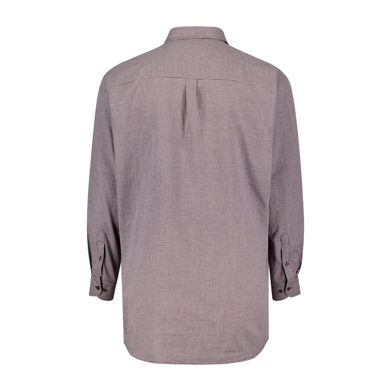 Rückansicht ADAMO Herren Freizeithemd kariert Übergrößen COMFORT FIT in Weinrot, langarm, 3XL-10XL.