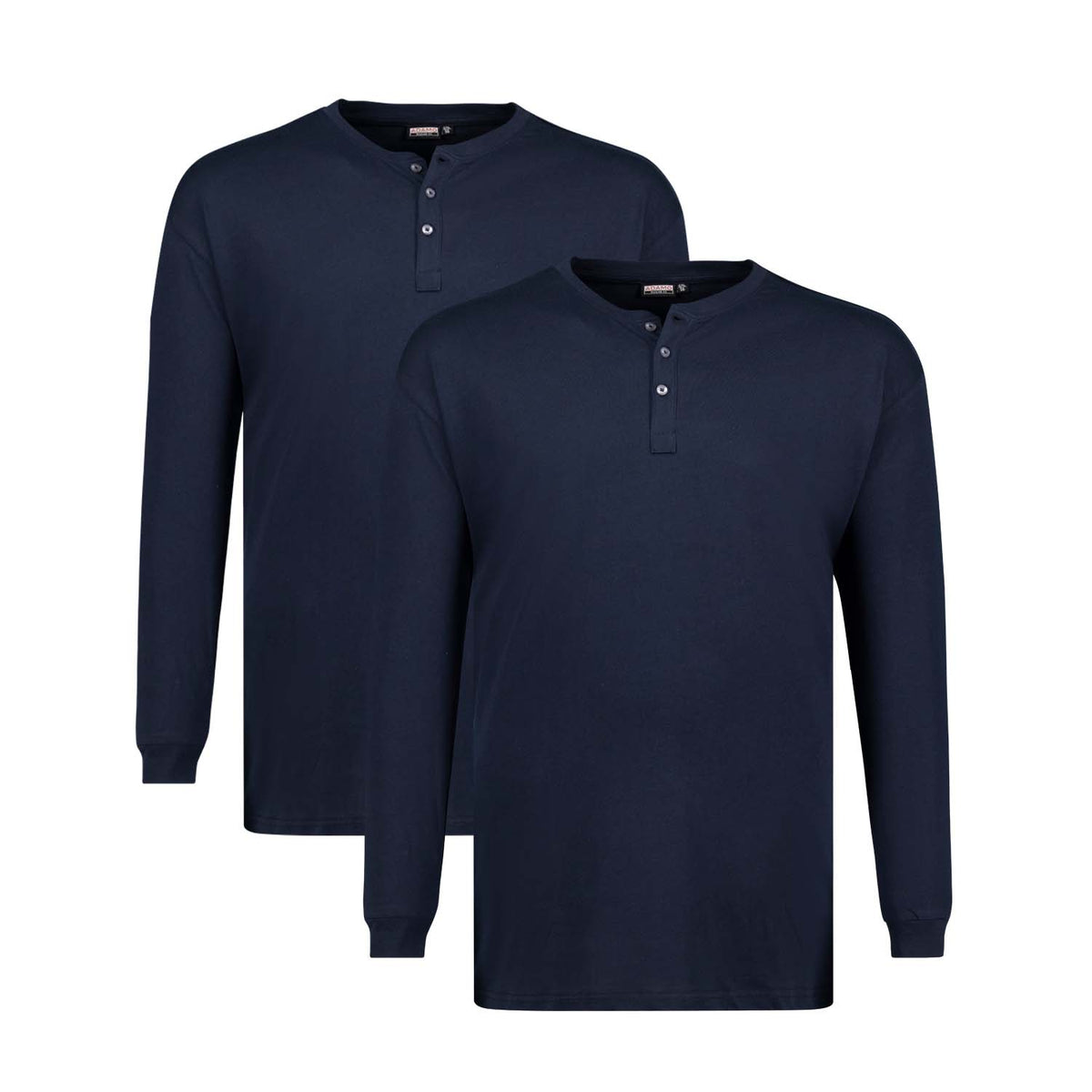 139053 Longsleeve Serafino Regular Fit Doppelpack