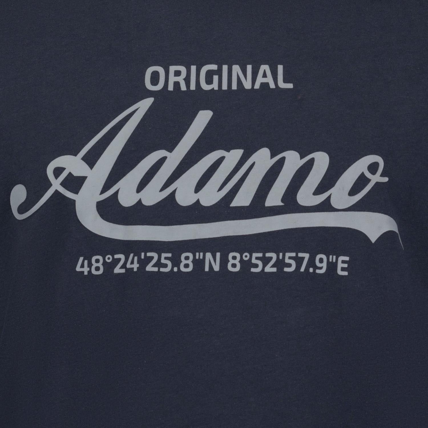 Detailansicht ADAMO Herren T-Shirt in Navy mit großem Print.