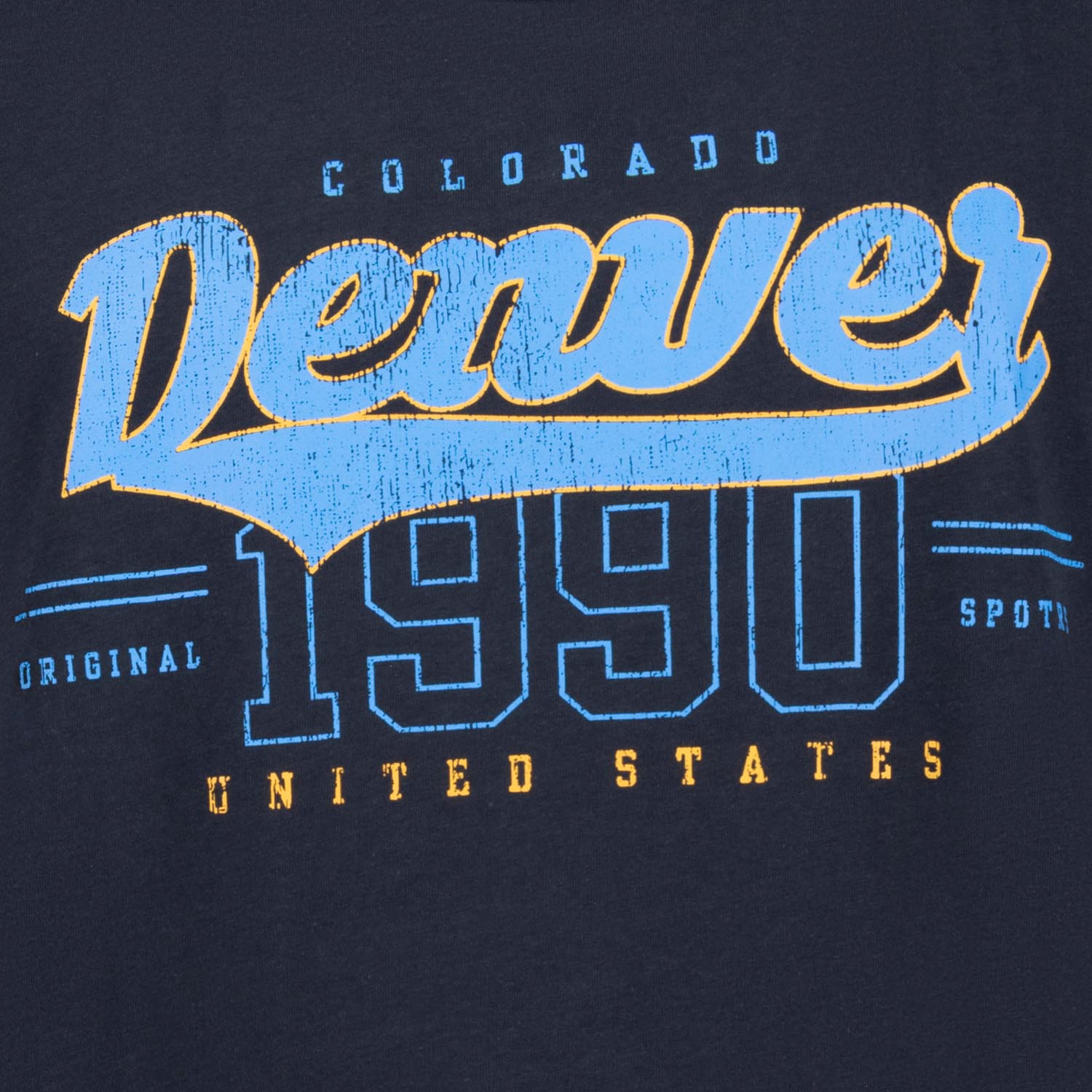 Detailansicht ADAMO Herren Muskelshirt in Navy mit großem Print.