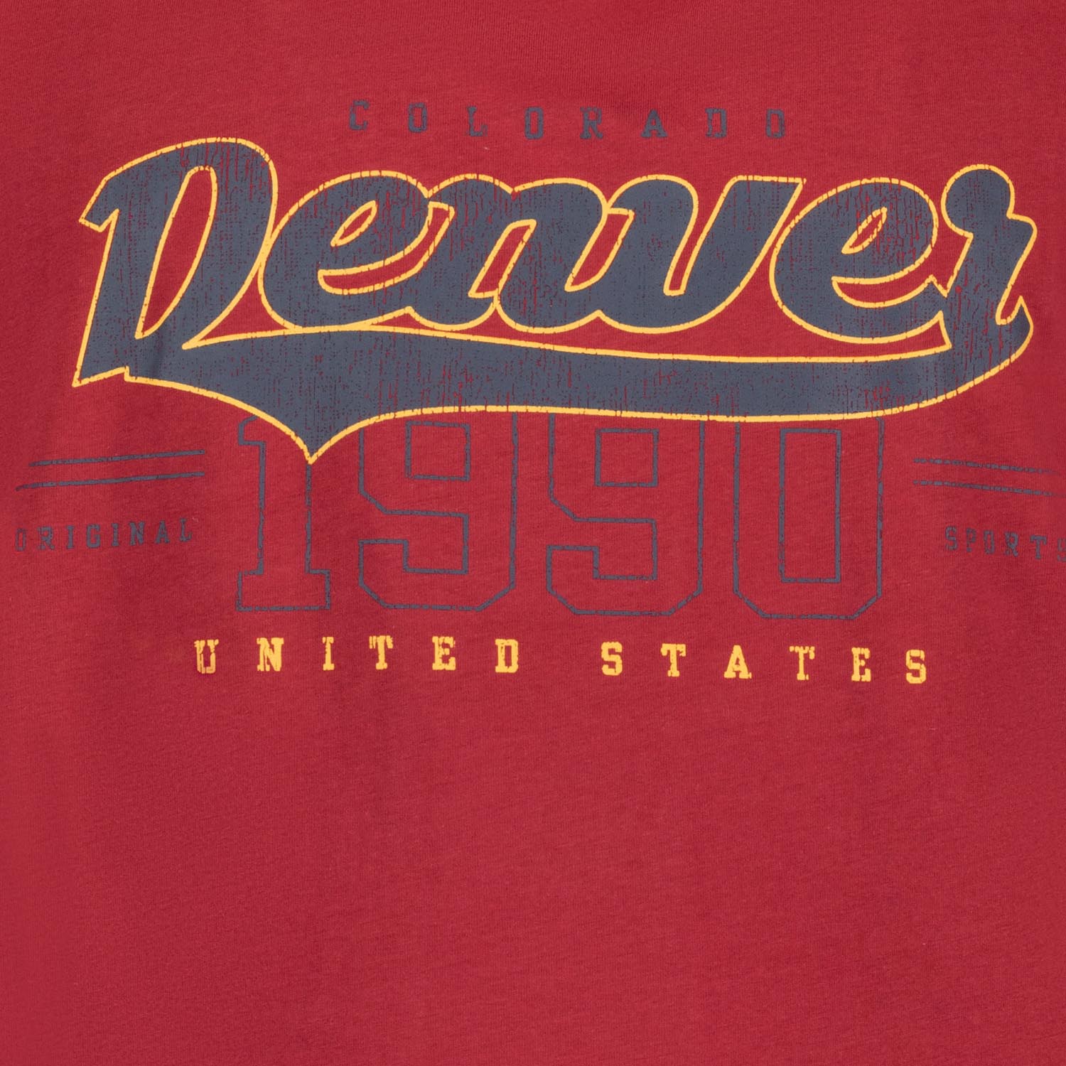 Detailansicht ADAMO Herren Muskelshirt in Weinrot mit großem Print.