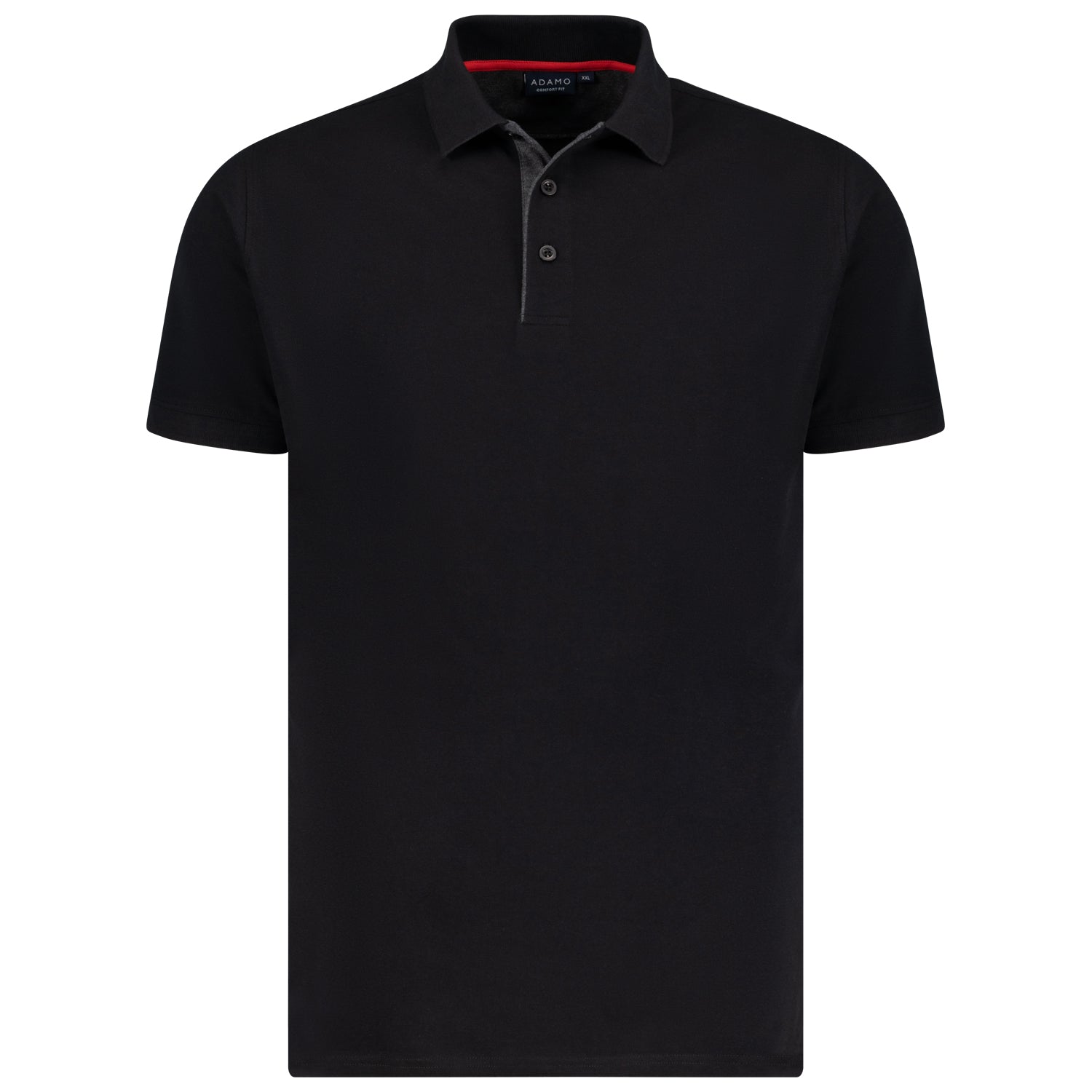 Übergrößen Pique Poloshirt COMFORT FIT für Herren in Schwarz, Serie PAUL von ADAMO, bis 12XL.