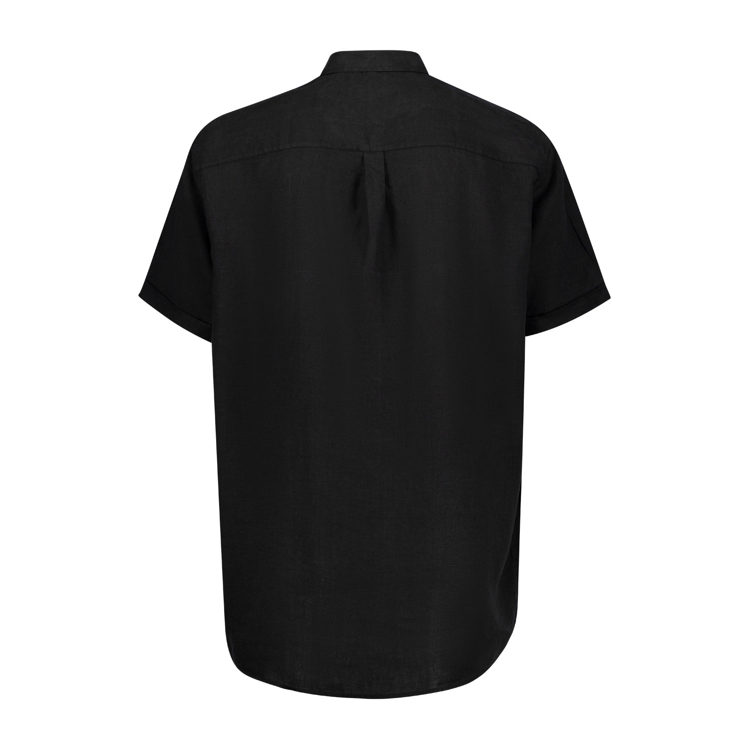 Rückansicht ADAMO Herren Leinenhemd Kurzarm in Übergrößen COMFORT FIT in Schwarz 3XL-10XL.
