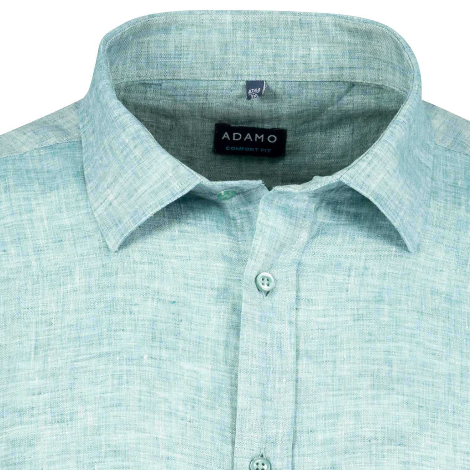 Detailansicht ADAMO Herren Freizeithemd Übergrößen COMFORT FIT in Grün, langarm, 3XL-10XL.