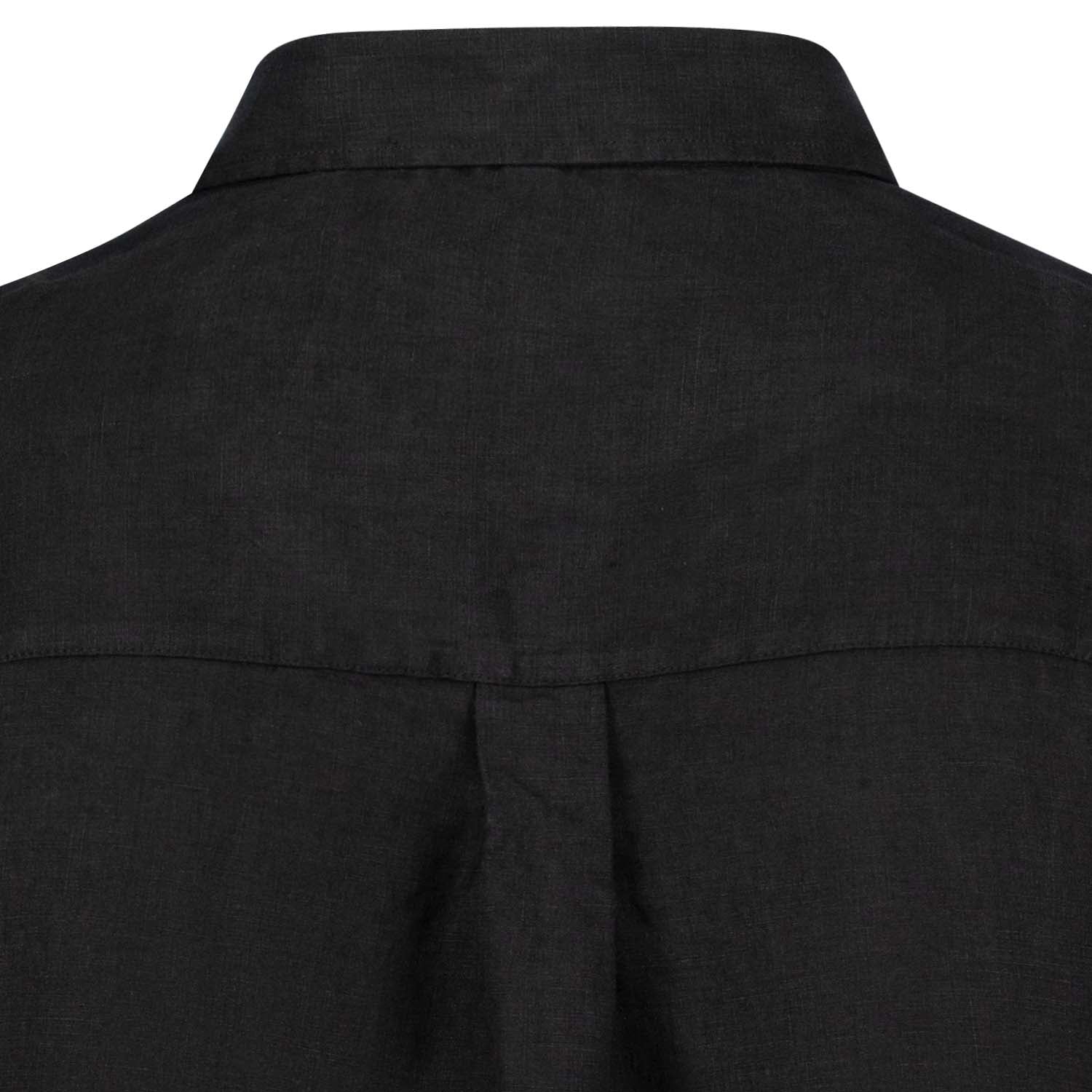 Detailansicht ADAMO Herren Leinenhemd Kurzarm in Übergrößen COMFORT FIT in Schwarz 3XL-10XL.