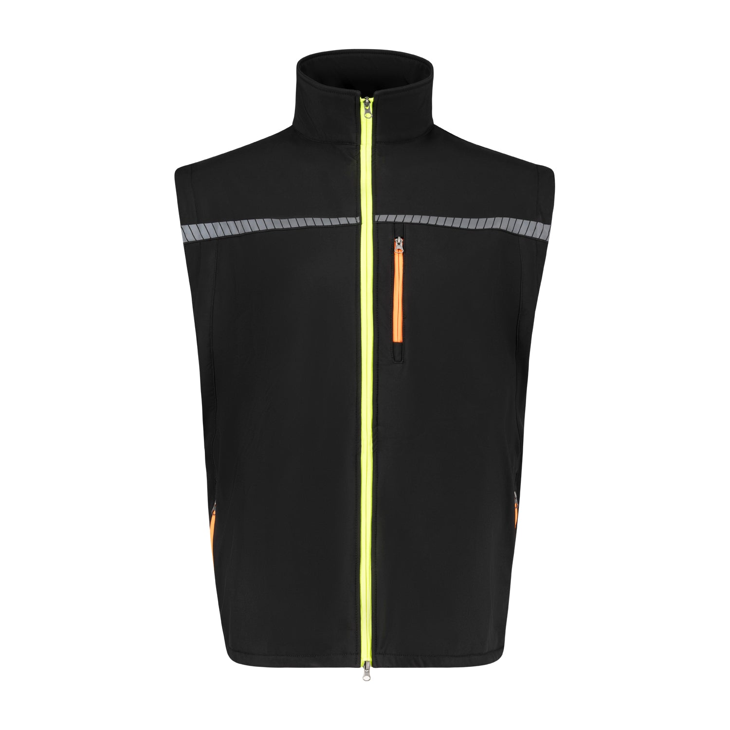 Vorderansicht ADAMO Professional Line Softshellweste in Schwarz für Herren in Übergrößen 2XL–10XL