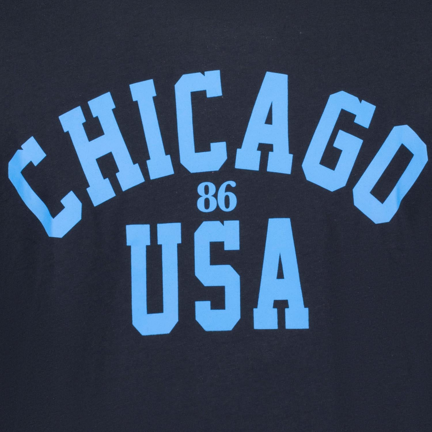 Detailansicht ADAMO Herren T-Shirt in Navy mit großem Print.