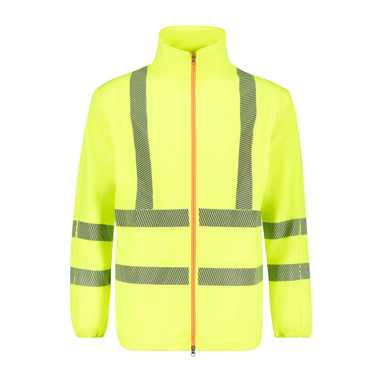 Vorderansicht ADAMO Professional Line Warnschutzjacke Softshell in Neongelb für Herren in Übergrößen 2XL–10XL