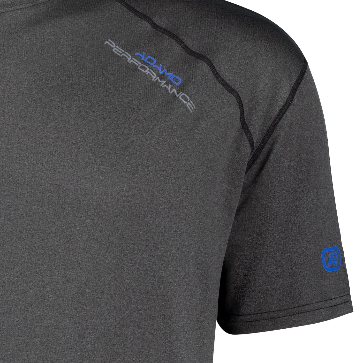 Detailansicht ADAMO Herren Kurzarm Übergrößen Funktionsshirt in Graphit.