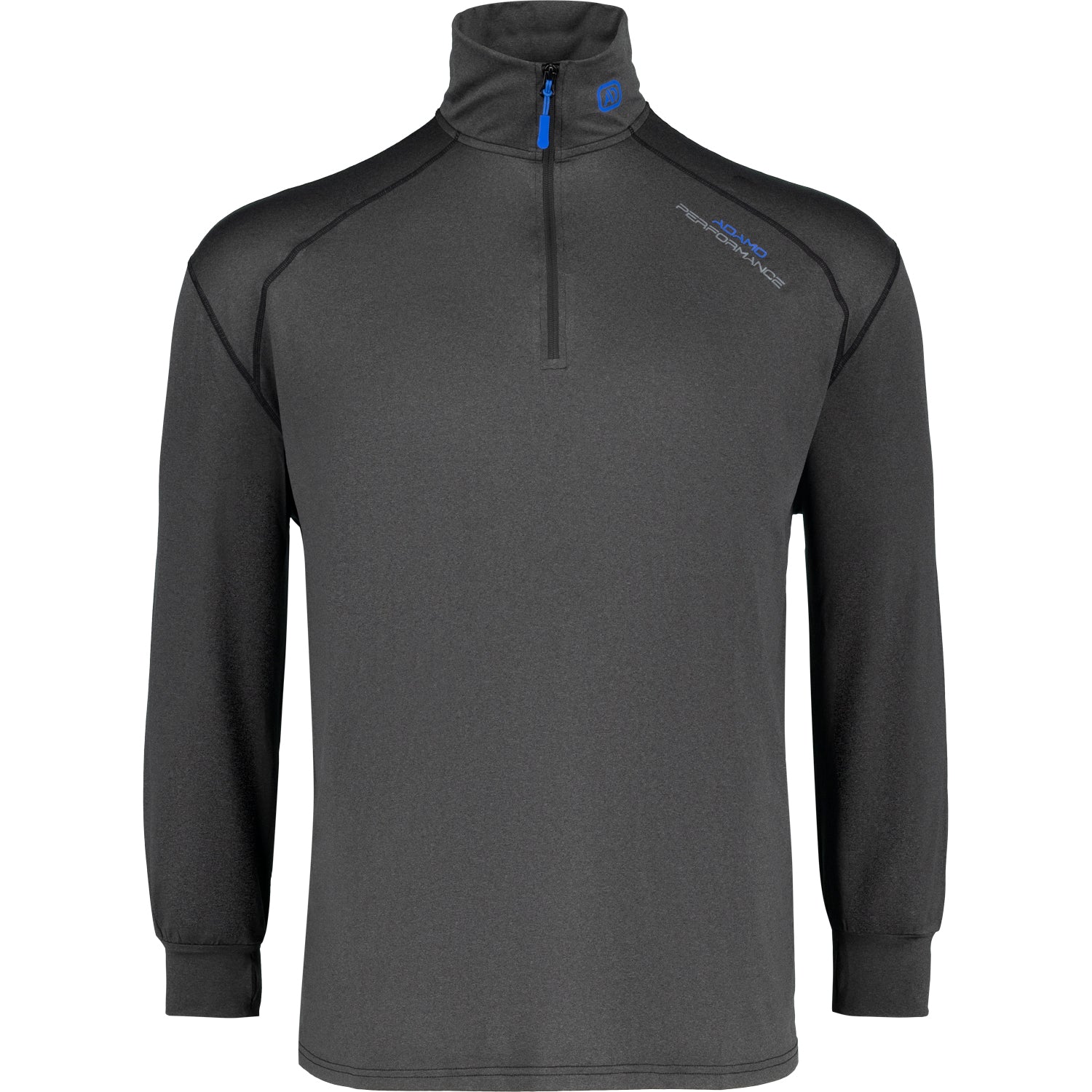 Vorderansicht ADAMO Herren Übergrößen Funktions 1/4 Zip Top in Graphit.
