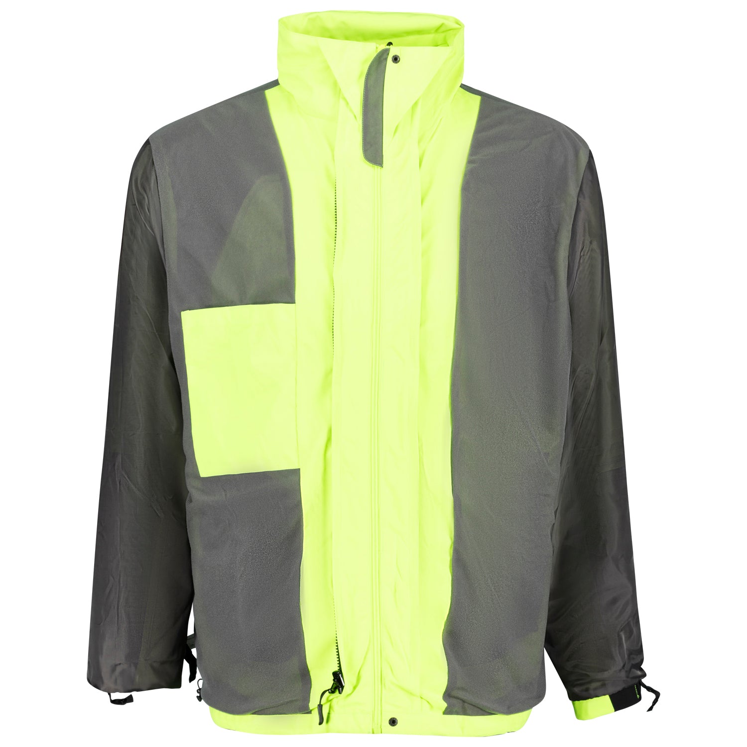 Vorderansicht der herausnehmbaren Innenjacke ADAMO Herren 3in1 Jacke in Neongelb, Übergrößen.