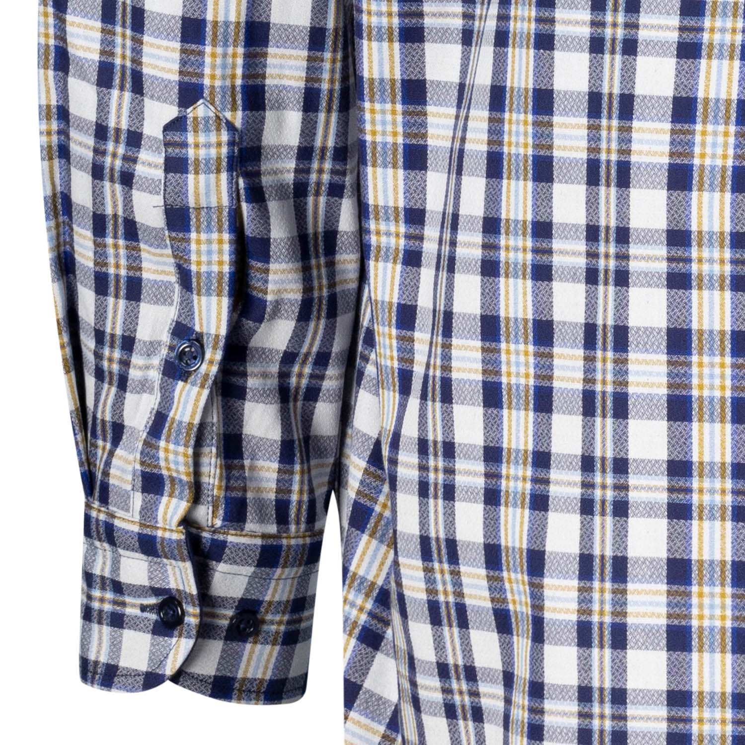 Detailansicht ADAMO Herren Freizeithemd kariert Übergrößen COMFORT FIT in Navy, langarm, 3XL-10XL.
