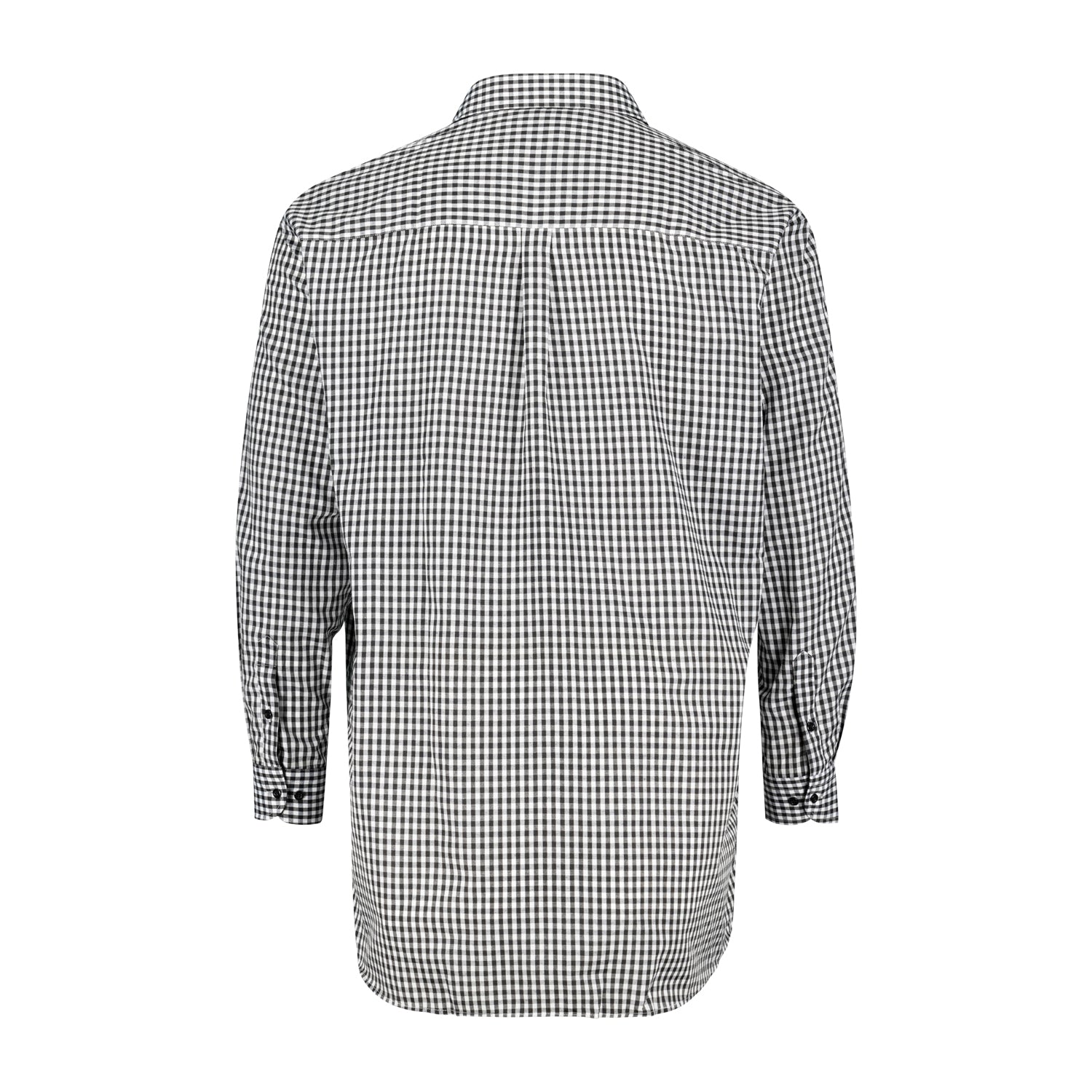 Rückansicht ADAMO Herren Freizeithemd kariert Übergrößen COMFORT FIT in Schwarz, langarm, 3XL-10XL.