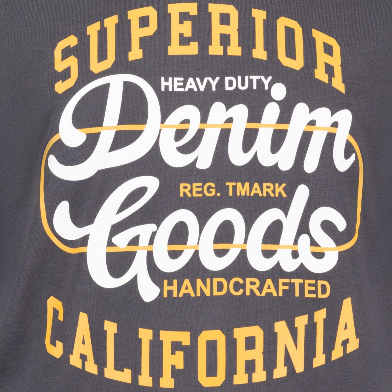 Detailansicht ADAMO Herren T-Shirt in Anthrazit mit großem Print. 