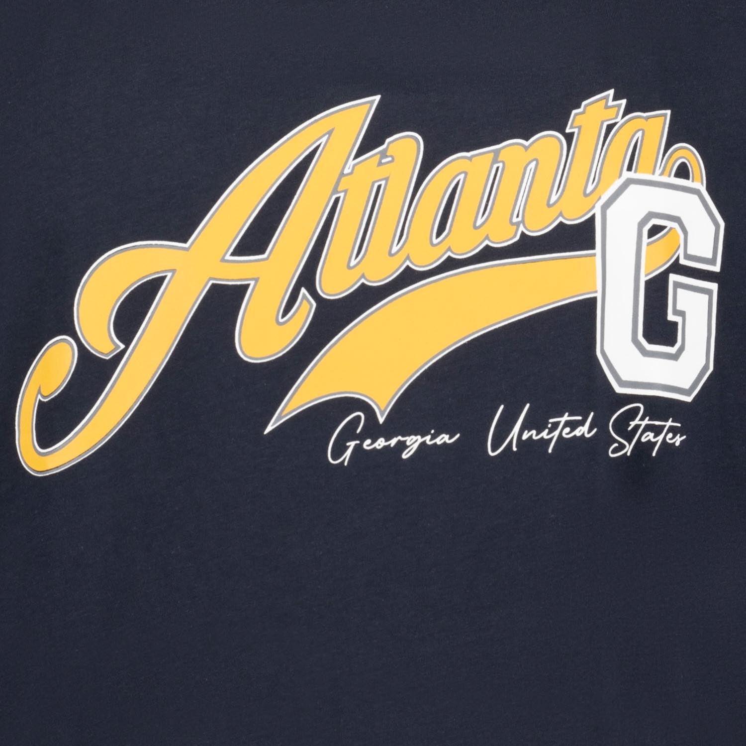 Detailansicht ADAMO Herren Muskelshirt in Navy mit großem Print. 