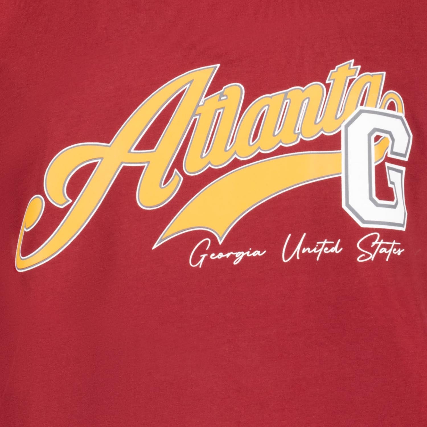 Detailansicht ADAMO Herren Muskelshirt in Weinrot mit großem Print. 