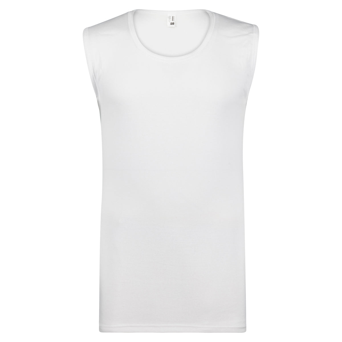 Vorderansicht ADAMO Herren-Feinripp Cityshirt weiß.
