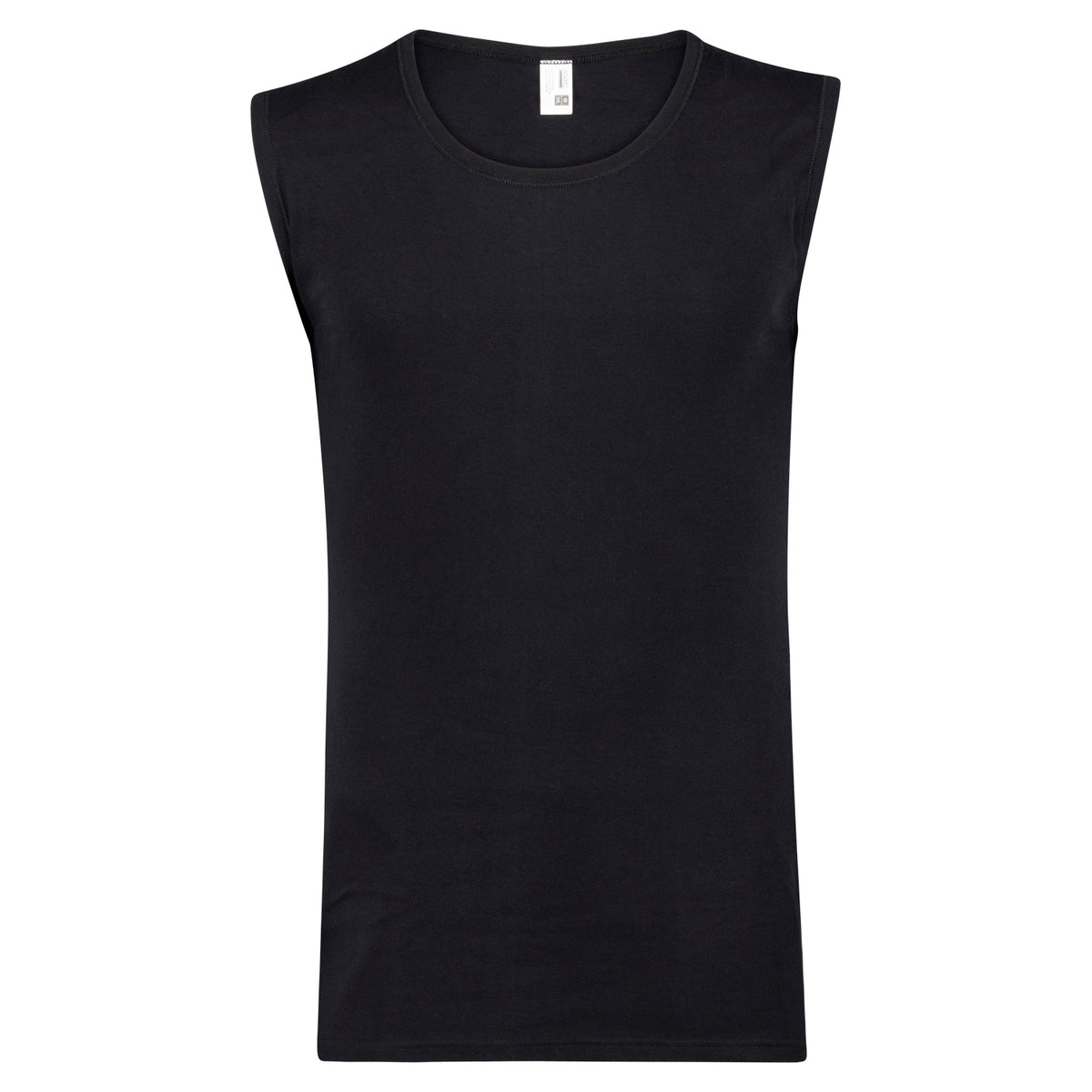 Vorderansicht ADAMO Herren-Feinripp Cityshirt schwarz.