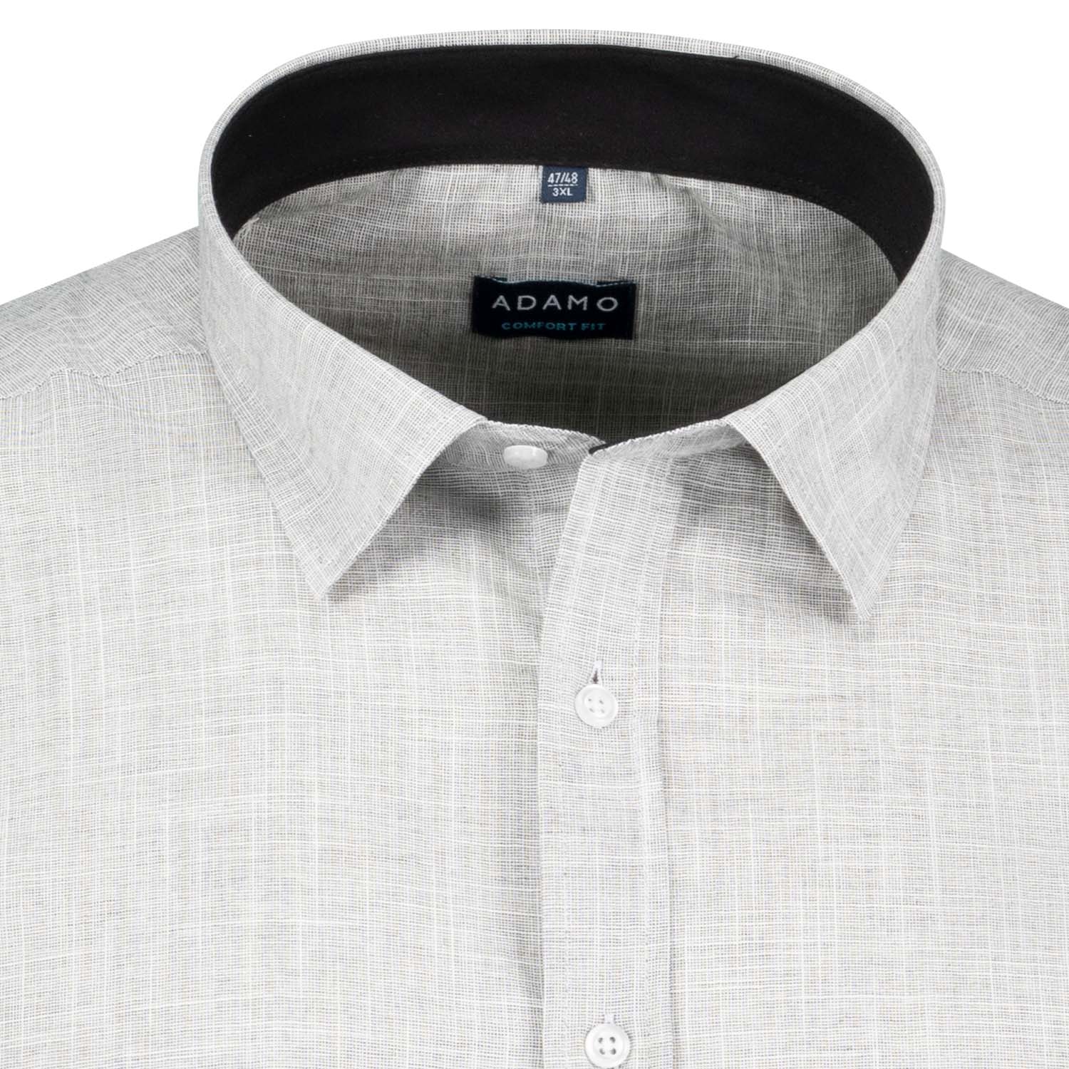 Detailansicht ADAMO Herren Freizeithemd Übergrößen COMFORT FIT in Grau, langarm, 3XL-10XL.