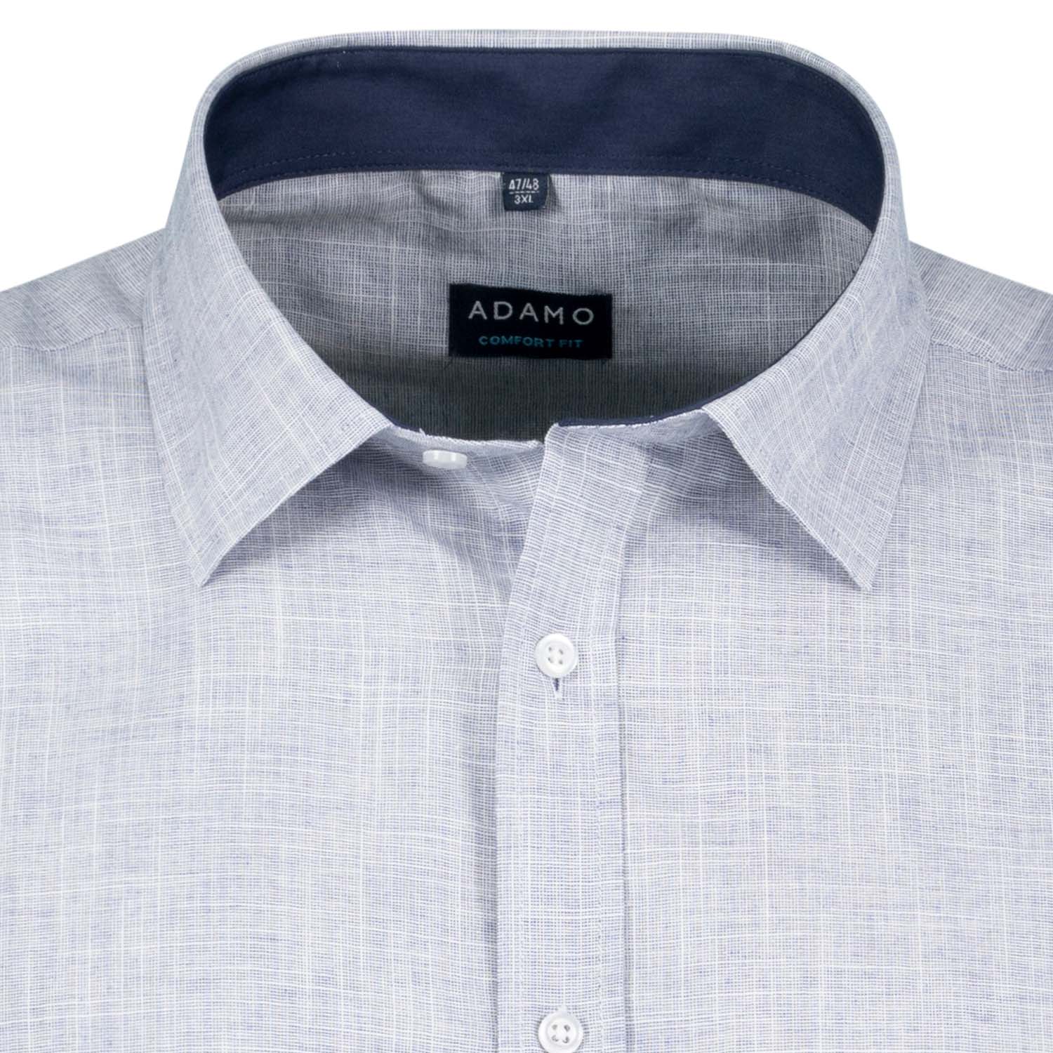 Detailansicht ADAMO Herren Freizeithemd Übergrößen COMFORT FIT in Blau, langarm, 3XL-10XL.