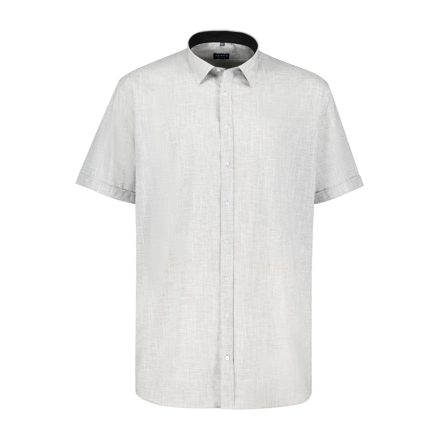 Vorderansicht ADAMO Herren Kurzarm-Freizeithemd COMFORT FIT, grau in Übergrößen 3XL-10XL.