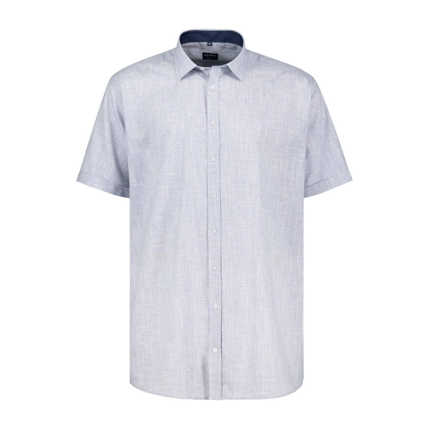Vorderansicht ADAMO Herren Kurzarm-Freizeithemd COMFORT FIT, blau in Übergrößen 3XL-10XL.