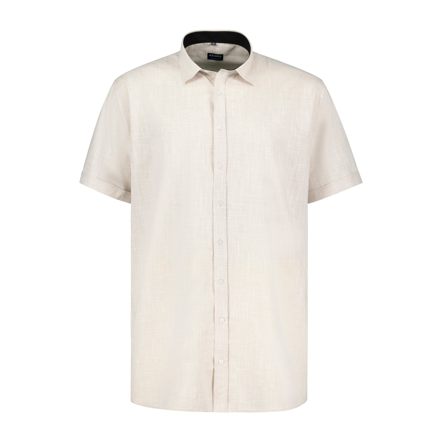 Vorderansicht ADAMO Herren Kurzarm-Freizeithemd COMFORT FIT, beige in Übergrößen 3XL-10XL.