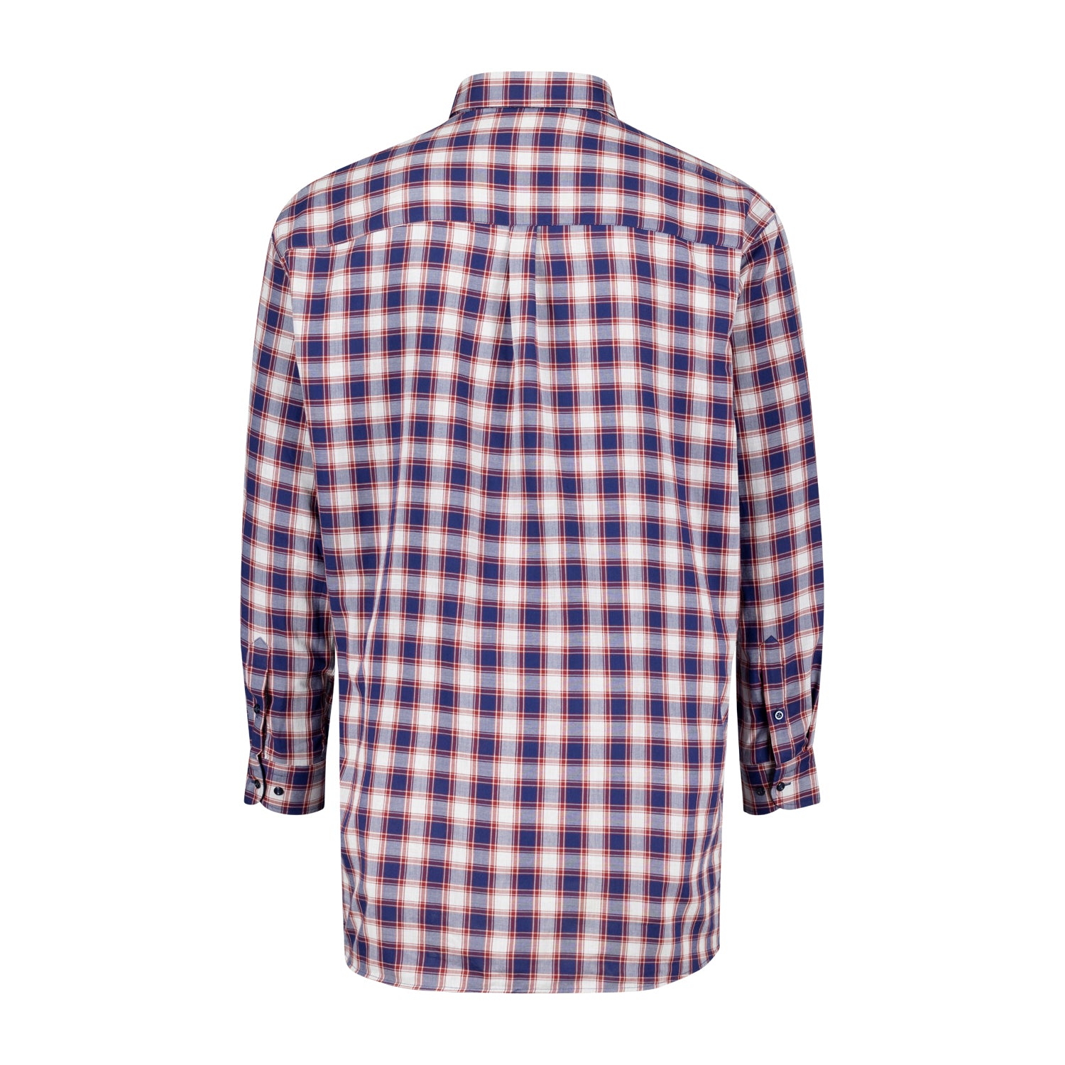 Rückansicht ADAMO Herren Freizeithemd kariert Übergrößen COMFORT FIT in Navy, langarm, 3XL-10XL.