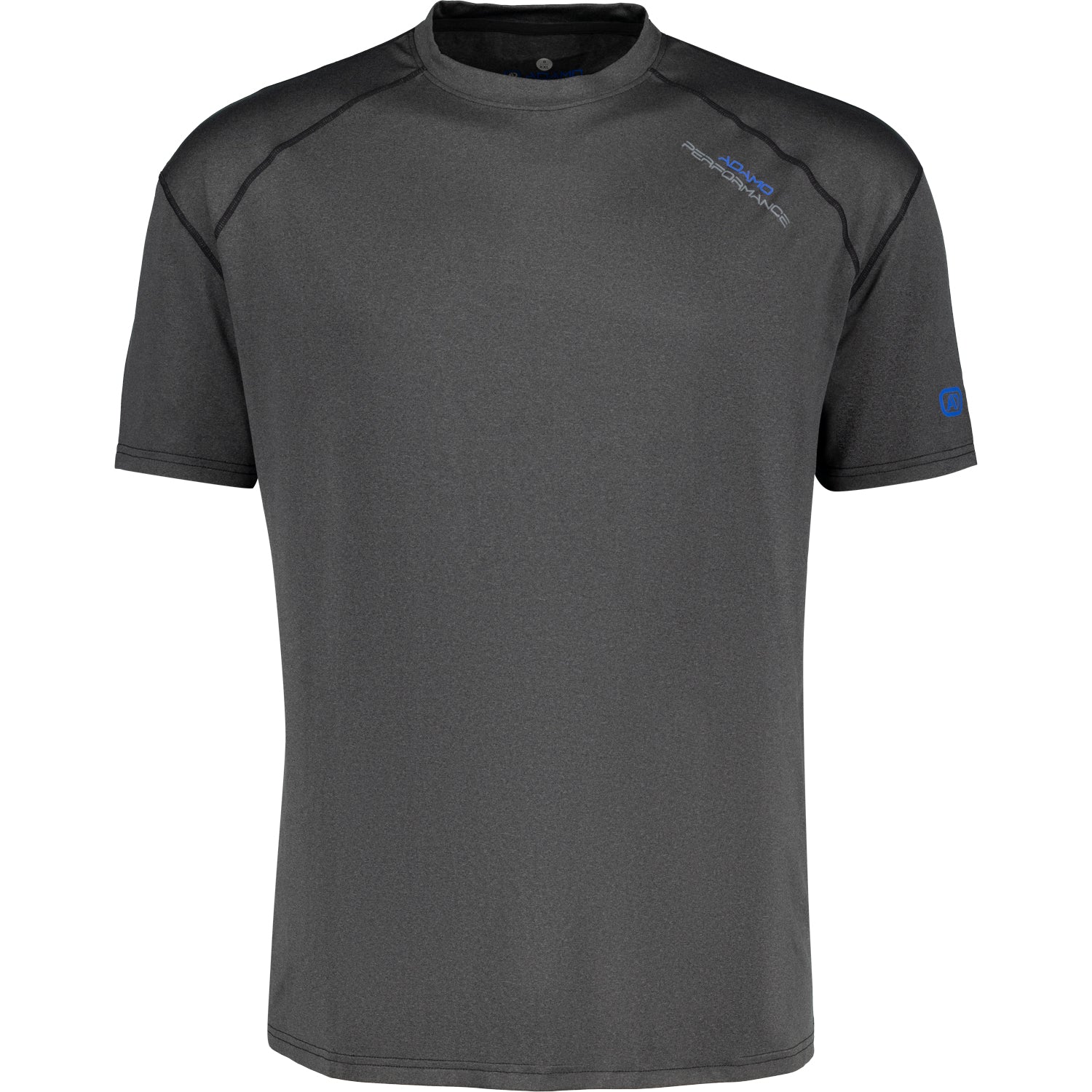 Vorderansicht ADAMO Herren Kurzarm Übergrößen Funktionsshirt in Graphit.