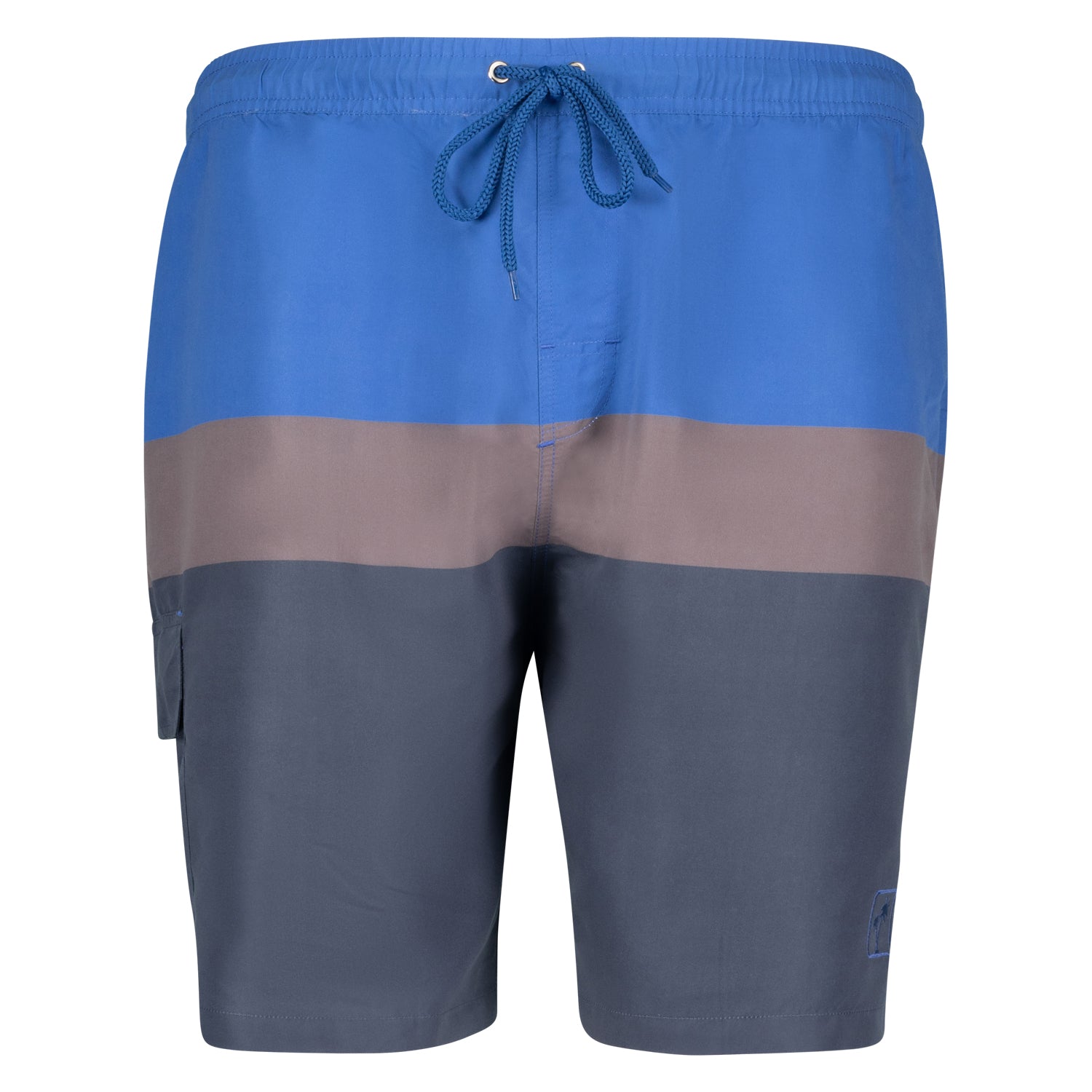 Vorderansicht ADAMO Herren Beachbermuda in Navy/Royal große Größen bis 12XL.
