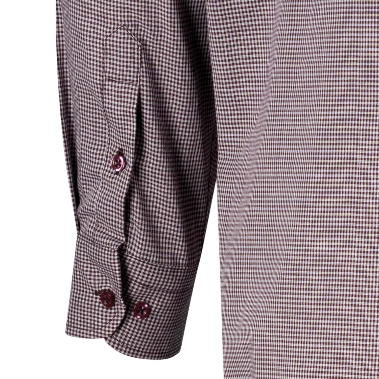 Detailansicht ADAMO Herren Freizeithemd kariert Übergrößen COMFORT FIT in Weinrot, langarm, 3XL-10XL.