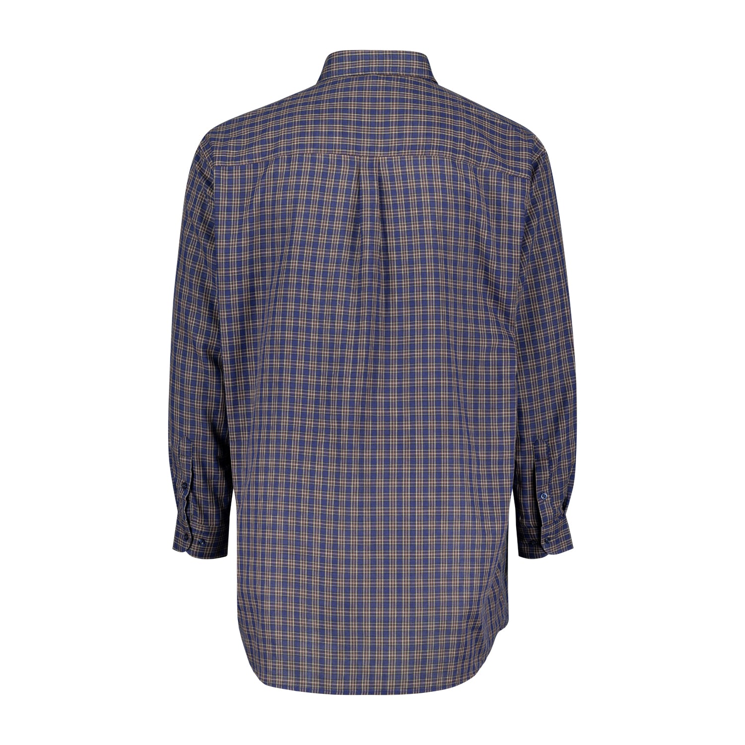 Rückansicht ADAMO Herren Freizeithemd kariert Übergrößen COMFORT FIT in Navy, langarm, 3XL-10XL.