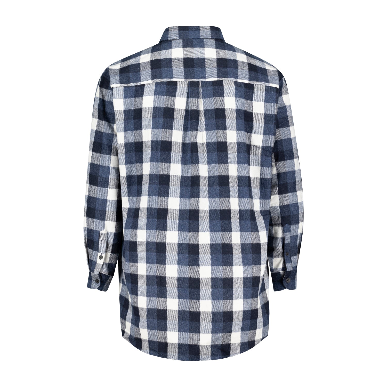 Rückansicht ADAMO Herren Flanellhemd kariert Übergrößen COMFORT FIT in Navy, langarm, 3XL-10XL.