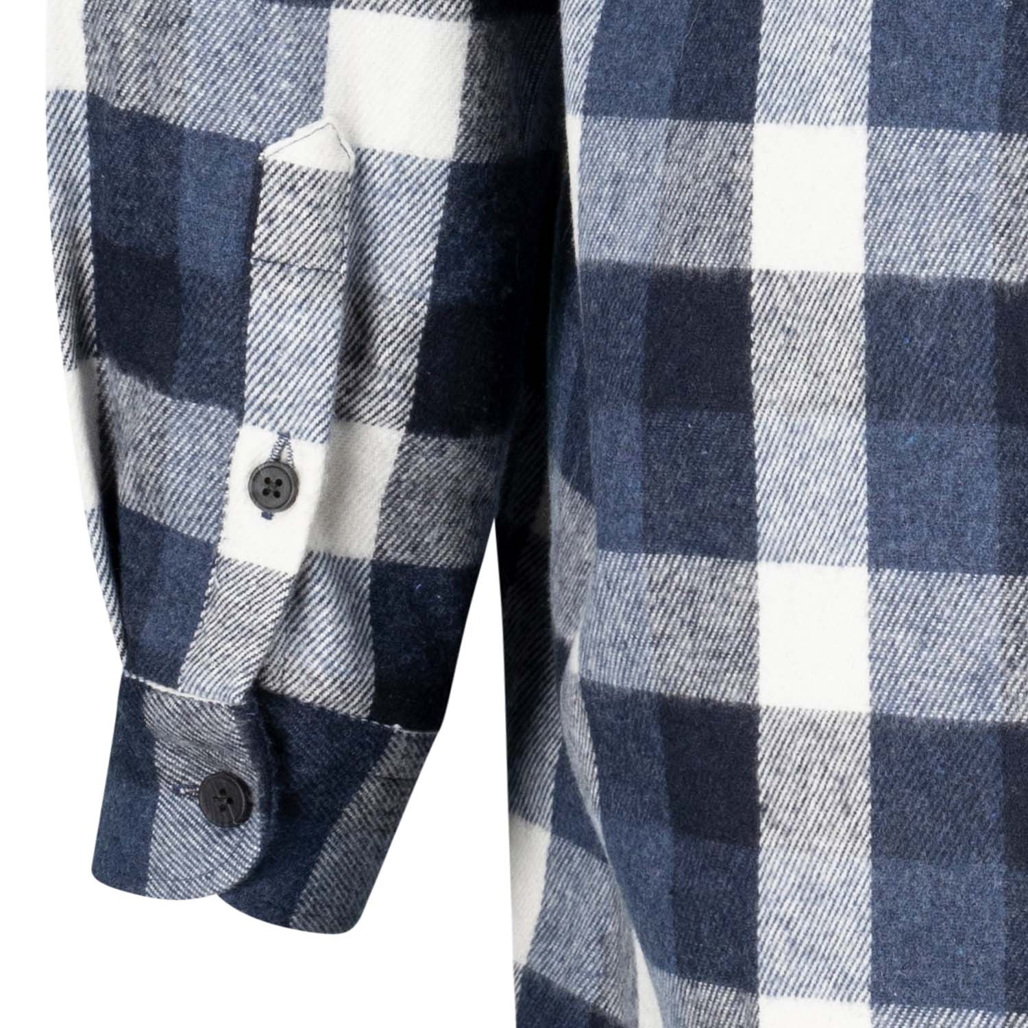 Detailansicht ADAMO Herren Flanellhemd kariert Übergrößen COMFORT FIT in Navy, langarm, 3XL-10XL.