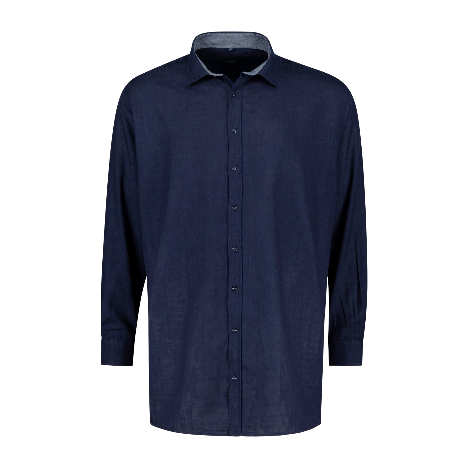 Vorderansicht ADAMO Übergrößen Herren Freizeithemd COMFORT FIT, navy, langarm, 3XL-10XL.