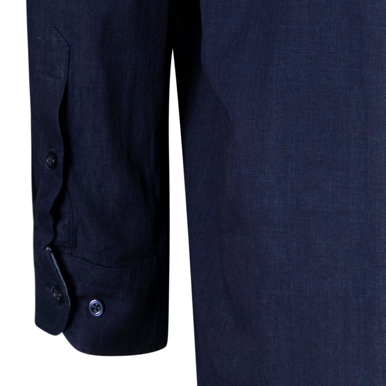 Detailansicht ADAMO Herren Freizeithemd in Übergrößen COMFORT FIT in Navy, langarm, 3XL-10XL.
