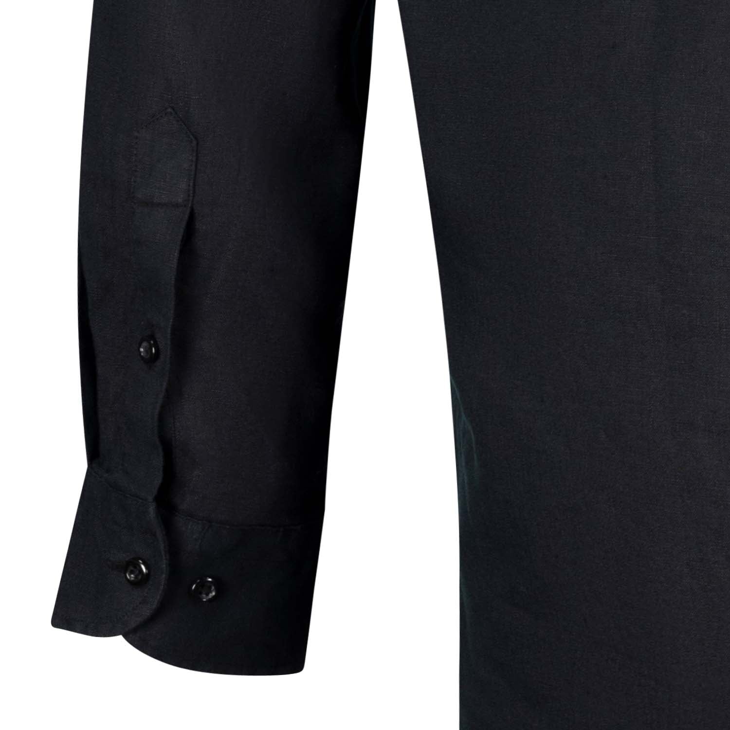 Detailansicht ADAMO Herren Freizeithemd Übergrößen COMFORT FIT in Schwarz, langarm, 3XL-10XL.