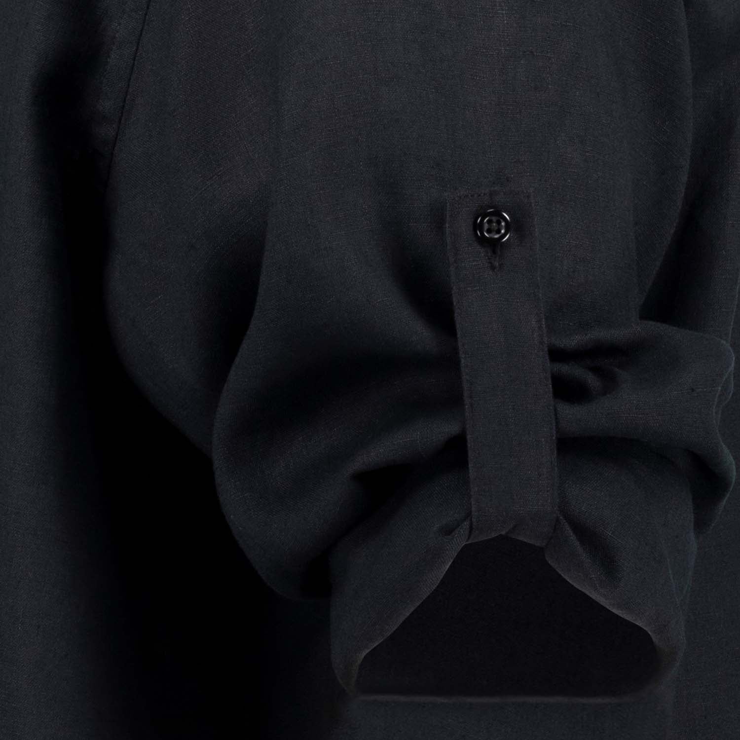 Detailansicht ADAMO Herren Freizeithemd Übergrößen COMFORT FIT in Schwarz, langarm, 3XL-10XL.