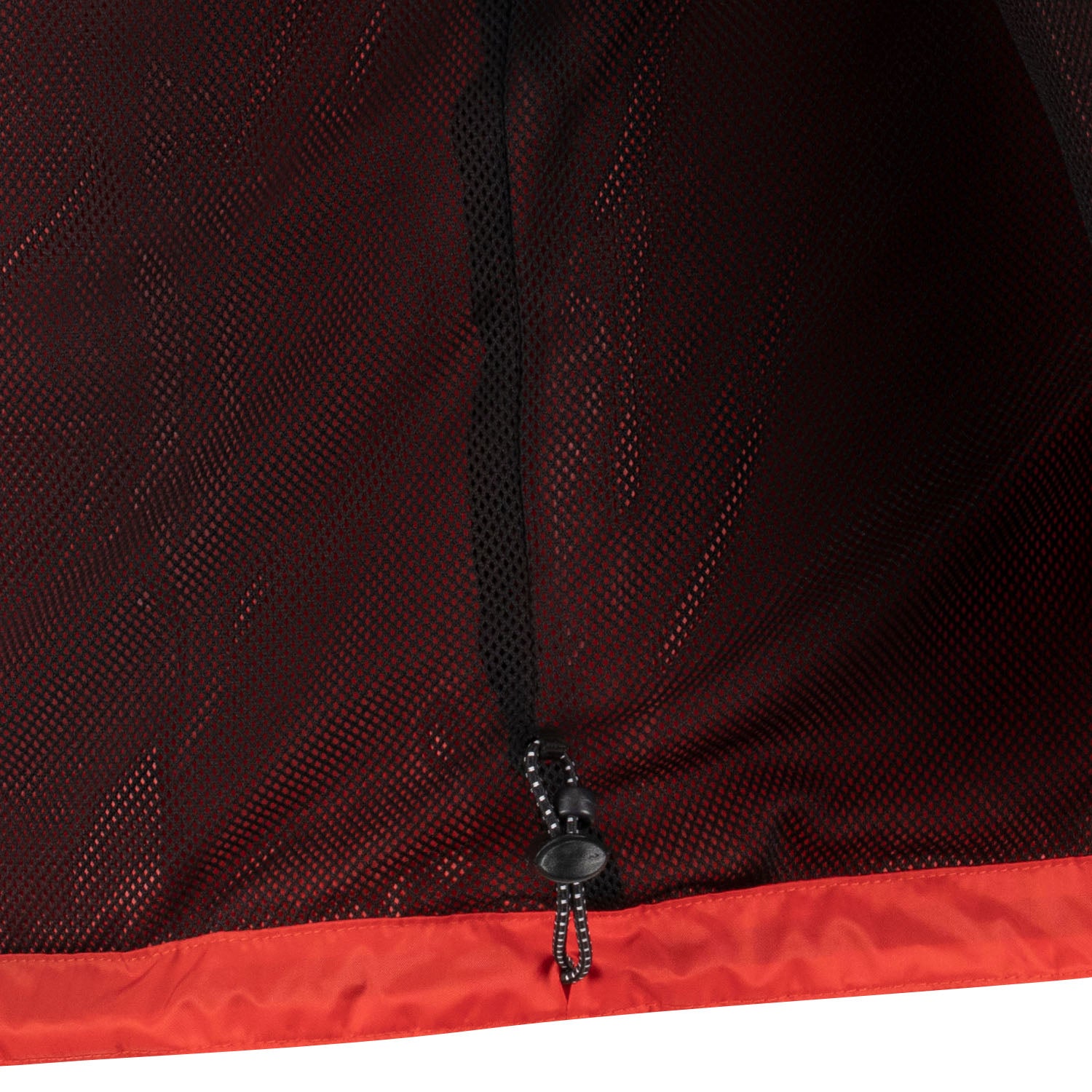 Detailansicht des Kordelzugs und Mesh-Innenfutters der ADAMO Herren-Regenjacke