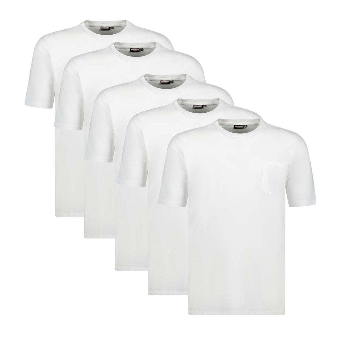 139055 T-Shirt Regular Fit mit Brusttasche 5er Pack