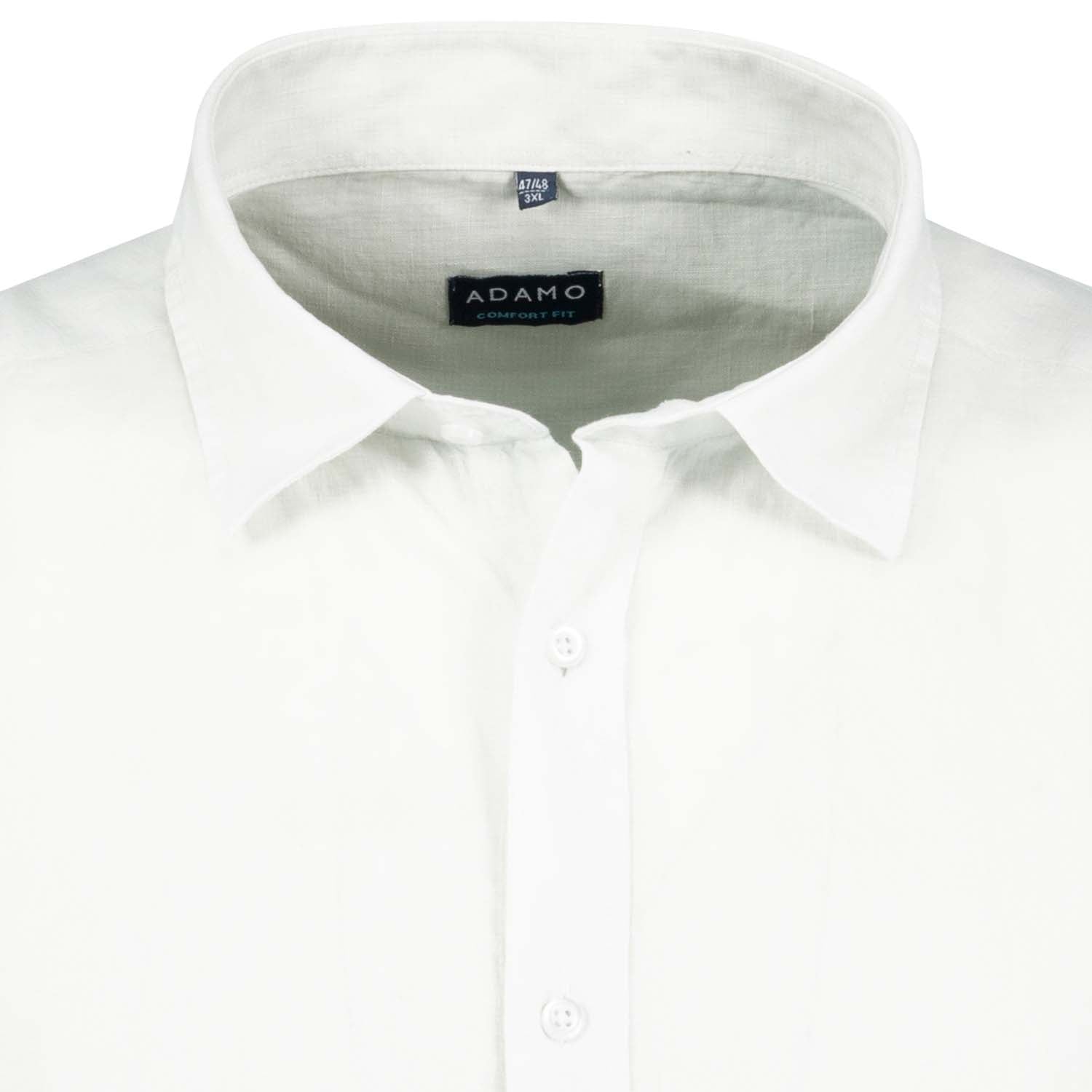 Detailansicht ADAMO Herren Freizeithemd Übergrößen COMFORT FIT in Weiß, langarm, 3XL-10XL.